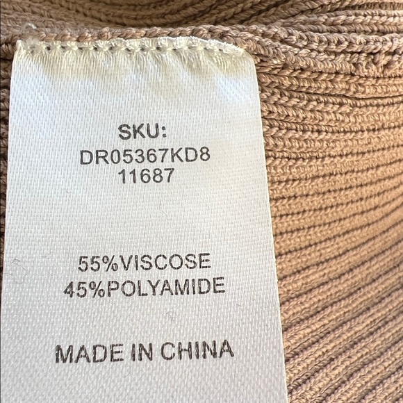 ew Sonia Taupe color short sleeve knit midi dress size M - Picture 5 of 5